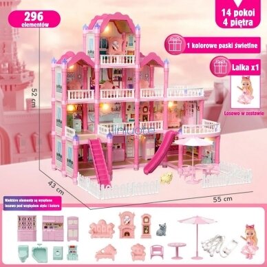WOOPIE Namelis lėlėms Villa su priedais ir lėle 296 d., 56997 3
