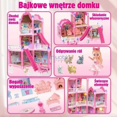 WOOPIE Namelis lėlėms Villa su priedais ir lėle 296 d., 56997 2