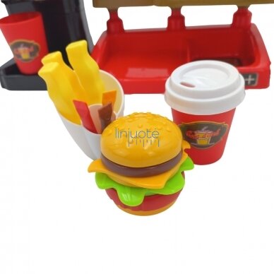 PLASTIKINĖ GREITO MAISTO KAVINĖ SU KASA IR PRIEDAIS,  45043 7