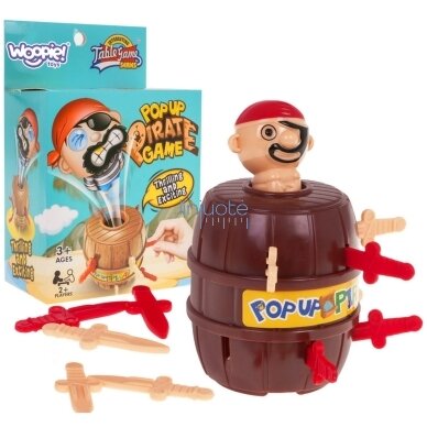 WOOPIE ĮGŪDŽIŲ ŽAIDIMAS IŠPROTĖJĘS ŠOKINĖJANTIS PIRATAS BARELYJE, 52531 WOOPIE ĮGŪDŽIŲ ŽAIDIMAS IŠPROTĖJĘS ŠOKINĖJANTIS PIRATAS BARELYJE, 52531