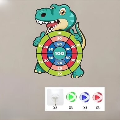 WOOPIE ĮGŪDŽIŲ ŽAIDIMAS SU VELCRO STRĖLĖMIS RINKINYS 2IN1 TAIKINYS + LANKAS DINO, 54535 2