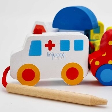 WOOPIE GREEN Mediniai Siūlų Vėrimo Rinkinys Transporto Priemonės Automobiliai 13 vnt. 8 WOOPIE GREEN Mediniai Siūlų Vėrimo Rinkinys Transporto Priemonės Automobiliai 13 vnt. 8