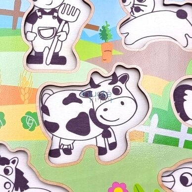 WOOPIE GREEN MEDINĖS MONTESSORI DĖLIONĖS FERMA SU SAUGIKLIAIS, 53507 3