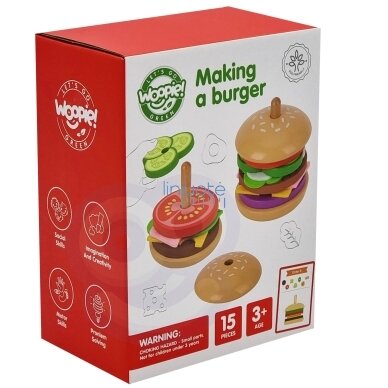 WOOPIE GREEN Medinis Burger Restoranas Dėlionė Vaikams 15 d. FSC sertifikatas 13