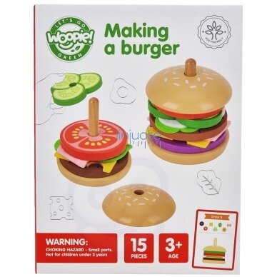 WOOPIE GREEN Medinis Burger Restoranas Dėlionė Vaikams 15 d. FSC sertifikatas 14