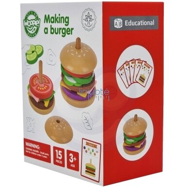WOOPIE GREEN Medinis Burger Restoranas Dėlionė Vaikams 15 d. FSC sertifikatas 15