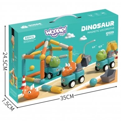 WOOPIE Magnetinės konstrukcinės dinozaurų kaladėlės 84 el. 51008 14 WOOPIE Magnetinės konstrukcinės dinozaurų kaladėlės 84 el. 51008 14