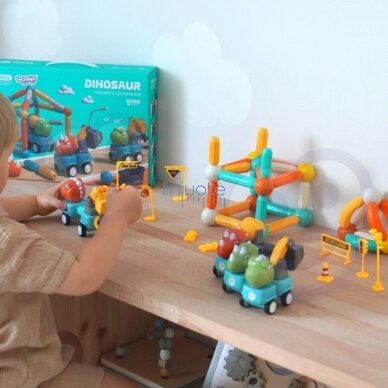 WOOPIE Magnetinės konstrukcinės dinozaurų kaladėlės 84 el. 51008 2 WOOPIE Magnetinės konstrukcinės dinozaurų kaladėlės 84 el. 51008 2