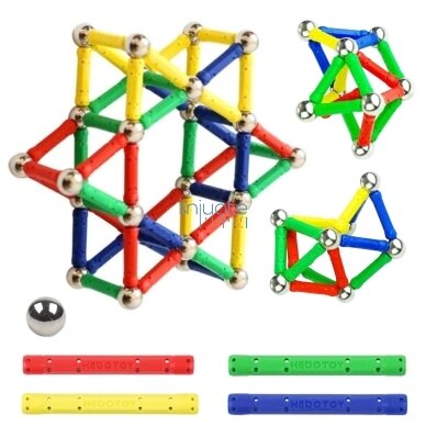 WOOPIE MAGNETINIAI KONSTRUKCINIAI 3D KALADĖLIAI, 58 EL., 55891 1