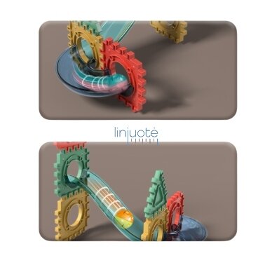 WOOPIE MAGNETINIAI 3D STATYBINIAI BLOKAI, MOKOMASIS RINKINYS „BALL TRACK“, 128EL., 54931 2