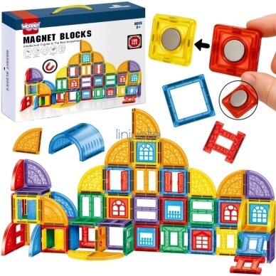 WOOPIE MAGNETINIAI STATYBINIAI 3D BLOKAI, EDUKACINIS RINKINYS „PILIS“, 100 EL., 54856 WOOPIE MAGNETINIAI STATYBINIAI 3D BLOKAI, EDUKACINIS RINKINYS „PILIS“, 100 EL., 54856