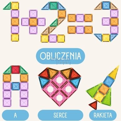 WOOPIE MAGNETINIAI 3D KONSTRUKTORIAUS BLOKAI. MOKOMASIS RINKINYS „PILIS IR TRANSPORTO PRIEMONĖS“, 110 EL., 54979 3