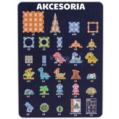 STEAM Šviečiantys 3D Magnetinis Konstruktorius "Dinozaurai", 124 EL, 55921 5 STEAM Šviečiantys 3D Magnetinis Konstruktorius "Dinozaurai", 124 EL, 55921 5