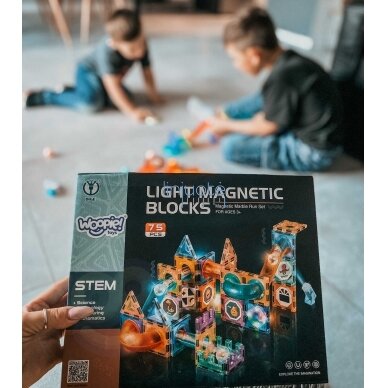 STEM MAGNETINIS ŠVIEČIANTIS  KONSTRUKTORIUS- KULODROMAS, 75 el., 40000 14
