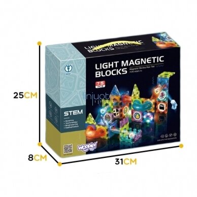 STEM MAGNETINIS ŠVIEČIANTIS  KONSTRUKTORIUS- KULODROMAS, 75 el., 40000 25