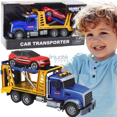 WOOPIE Transporteris su automobiliu, šviesa ir garsu WOOPIE Transporteris su automobiliu, šviesa ir garsu