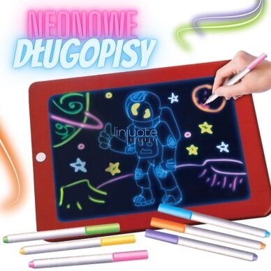 WOOPIE Magiškas Piešimo Planšetinis Kompiuteris su Neoninėmis Spalvomis 56195 2