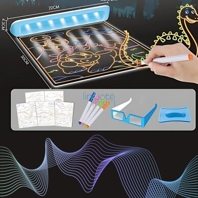 WOOPIE MAGNETINĖ LENTELĖ SU 3D LED APŠVIETIMU PIEŠIMUI, 53354 3