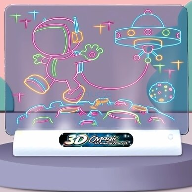 WOOPIE MAGNETINĖ LENTELĖ SU 3D LED APŠVIETIMU PIEŠIMUI, 53354 5