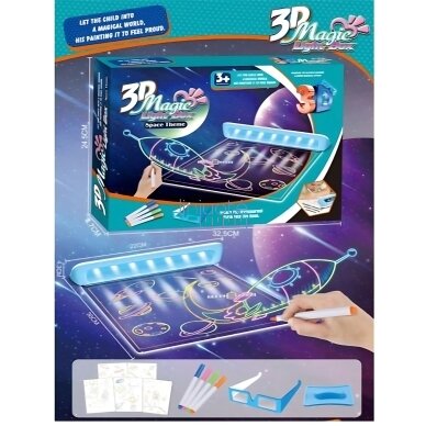 WOOPIE MAGNETINĖ LENTELĖ SU 3D LED APŠVIETIMU PIEŠIMUI, 53354 6