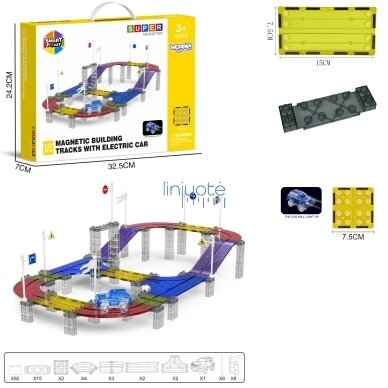 WOOPIE MAGNETINIS LENKTYNIŲ TAKAS SU MAŠINĖLE 137EL., 54900 5 WOOPIE MAGNETINIS LENKTYNIŲ TAKAS SU MAŠINĖLE 137EL., 54900 5