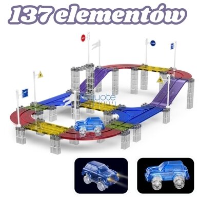 WOOPIE MAGNETINIS LENKTYNIŲ TAKAS SU MAŠINĖLE 137EL., 54900 4 WOOPIE MAGNETINIS LENKTYNIŲ TAKAS SU MAŠINĖLE 137EL., 54900 4
