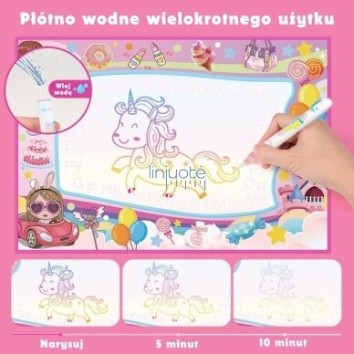 Šviečiantis tamsoje vandens piešimo kilimėlis 2v1 XXL, 100x70cm, 56096 1 Šviečiantis tamsoje vandens piešimo kilimėlis 2v1 XXL, 100x70cm, 56096 1
