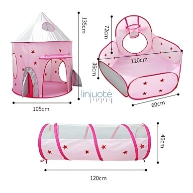 WOOPIE PALAPINĖ 3IN1, PRINCESĖS PILIS XXL - NAMELIS, TUNELIS, SAUSA PILIS, 54412 7 WOOPIE PALAPINĖ 3IN1, PRINCESĖS PILIS XXL - NAMELIS, TUNELIS, SAUSA PILIS, 54412 7