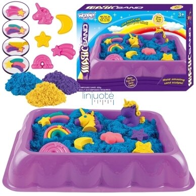WOOPIE KINETINIS SMĖLIS 0,6 KG RINKINYS VIENARAGIS STALAS SU FORMELĖMIS, 54788 WOOPIE KINETINIS SMĖLIS 0,6 KG RINKINYS VIENARAGIS STALAS SU FORMELĖMIS, 54788