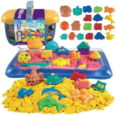 WOOPIE KINETINIS SMĖLIS 0,8 KG RINKINYS KREPŠELYJE SU FORMELĖMIS + BASEINAS, 54764 WOOPIE KINETINIS SMĖLIS 0,8 KG RINKINYS KREPŠELYJE SU FORMELĖMIS + BASEINAS, 54764