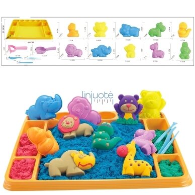 WOOPIE KINETINIS SMĖLIS 1,2 KG, XL ZOO RINKINYS SU STALIUKU IR FORMELĖMIS, 54771 1 WOOPIE KINETINIS SMĖLIS 1,2 KG, XL ZOO RINKINYS SU STALIUKU IR FORMELĖMIS, 54771 1