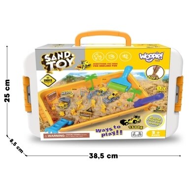 WOOPIE KINIETIŠKAS SMĖLIS 1,5 KG XXL STATYBVIETĖS RINKINYS SU FORMELĖMIS IR TRANSPORTO PRIEMONĖMIS, 54818 2