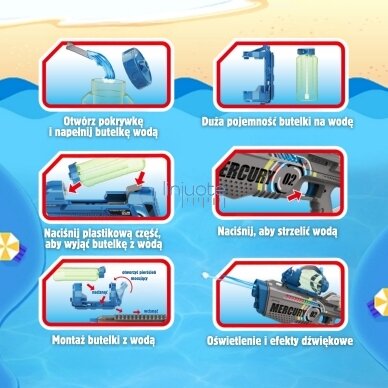 Woopie Elektrinis Automatinis Vandens Pistoletas Merkurijus 563480 2 Woopie Elektrinis Automatinis Vandens Pistoletas Merkurijus 563480 2