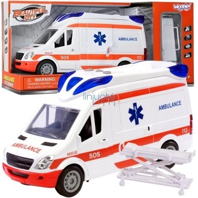 WOOPIE Greitoji pagalba Ambulans Nosinės komplekte + Garso ir šviesos signalai, 57185