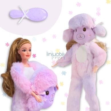 WOOPIE ROYAL Lėlė Emi su Violetiniu Avytės Kostiumu, 57895 3