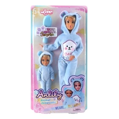 WOOPIE ROYAL Lėlės Kombinezonai Mėlyni Meškiukai Rinkinys 2vnt. 3