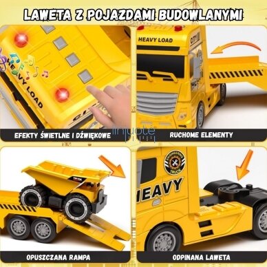 WOOPIE Automobilis su priekaba ir statybinėmis mašinomis, 55358 3 WOOPIE Automobilis su priekaba ir statybinėmis mašinomis, 55358 3