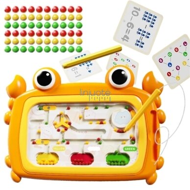 WOOPIE Magnetinė Montessori Lentelė Krabo Labirintas Oranžinė, 55808