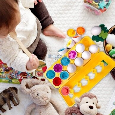 MONTESSORI KIAUŠINIŲ DĖLIONĖ - ATITAIKYK FORMAS IR SPALVAS, 48426 7 MONTESSORI KIAUŠINIŲ DĖLIONĖ - ATITAIKYK FORMAS IR SPALVAS, 48426 7