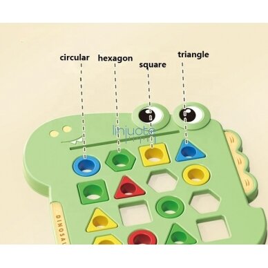 MONTESSORI DINOZAURŲ DĖLIONĖ, SUDERINK FORMAS, 50940 3 MONTESSORI DINOZAURŲ DĖLIONĖ, SUDERINK FORMAS, 50940 3