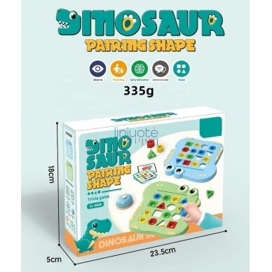 MONTESSORI DINOZAURŲ DĖLIONĖ, SUDERINK FORMAS, 50940 8 MONTESSORI DINOZAURŲ DĖLIONĖ, SUDERINK FORMAS, 50940 8