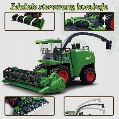 WOOPIE Nuotoliniu Būdu Valdomas Kombainas 1:24 su Garso, Šviesos ir Dūmų Efektais 57307 2