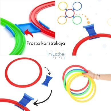 WOOPIE ŽAIDIMO RINKINYS ŠOKINĖJIMUI PER ŽIEDUS 10EL., 54306 3 WOOPIE ŽAIDIMO RINKINYS ŠOKINĖJIMUI PER ŽIEDUS 10EL., 54306 3