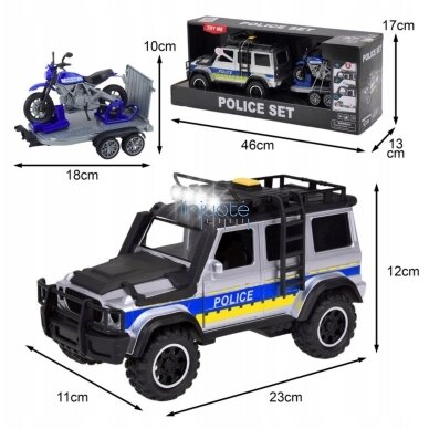 WOOPIE Tereninis Policijos Automobilis su Prailginta Motociklo Priekaba, 57253 4 WOOPIE Tereninis Policijos Automobilis su Prailginta Motociklo Priekaba, 57253 4