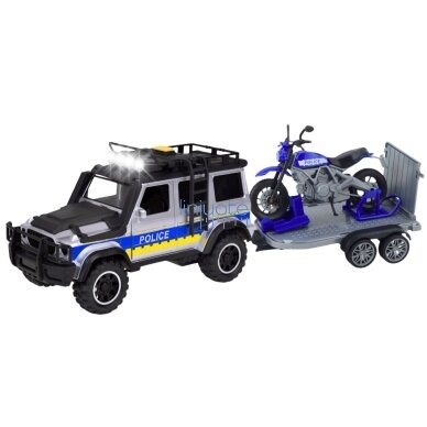 WOOPIE Tereninis Policijos Automobilis su Prailginta Motociklo Priekaba, 57253 3