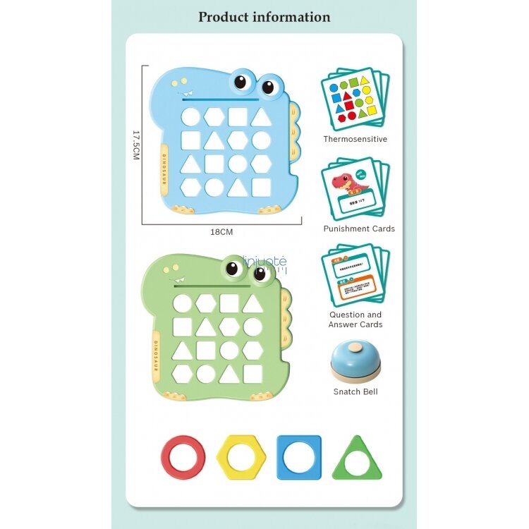 MONTESSORI DINOZAURŲ DĖLIONĖ, SUDERINK FORMAS, 50940 7