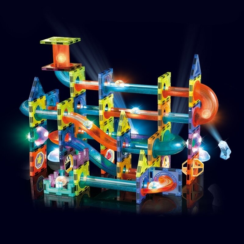 STEM MAGNETINIS ŠVIEČIANTIS  KONSTRUKTORIUS- KULODROMAS, 75 el., 40000 3