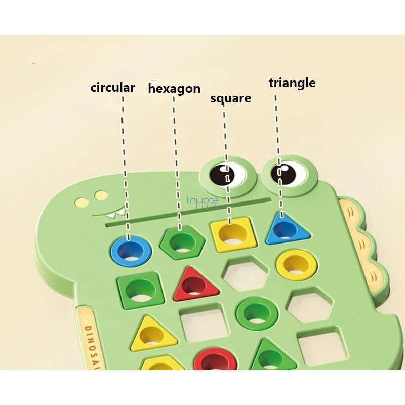 MONTESSORI DINOZAURŲ DĖLIONĖ, SUDERINK FORMAS, 50940 3 MONTESSORI DINOZAURŲ DĖLIONĖ, SUDERINK FORMAS, 50940 3