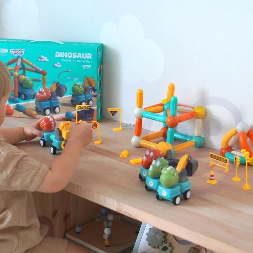 WOOPIE Magnetinės konstrukcinės dinozaurų kaladėlės 84 el. 51008 2 WOOPIE Magnetinės konstrukcinės dinozaurų kaladėlės 84 el. 51008 2