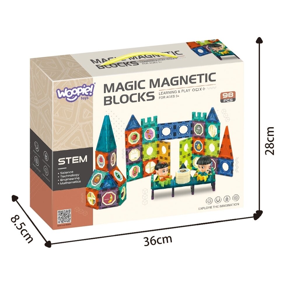 STEM ŽAIDIMAMS MAGNETINIS KONSTRUKTORIUS, 98 EL, 43056 3 STEM ŽAIDIMAMS MAGNETINIS KONSTRUKTORIUS, 98 EL, 43056 3